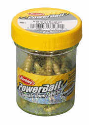 Show details for BERKLEY SPARKLE HONEY WORM YELLOW/SCALES Picture of BERKLEY SPARKLE HONEY WORM YELLOW/SCALES