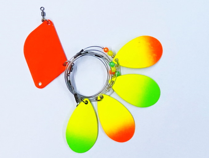 Immagine di HB-LURES KONVOI INDIANA 4BL GELB/OR/CHART./UV