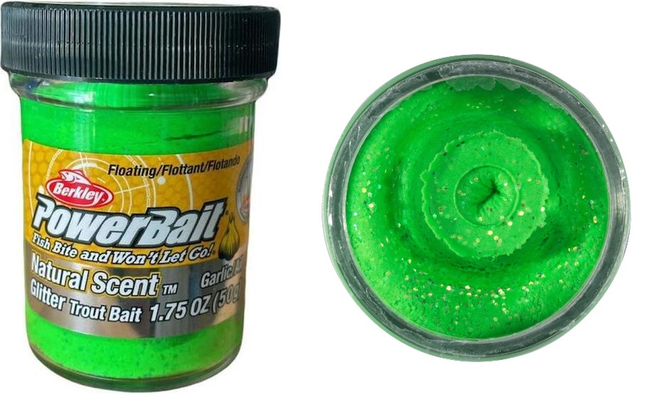 Picture of BERKLEY POWERBAIT TRTBT GARLIC SPRING GREEN GLITTER