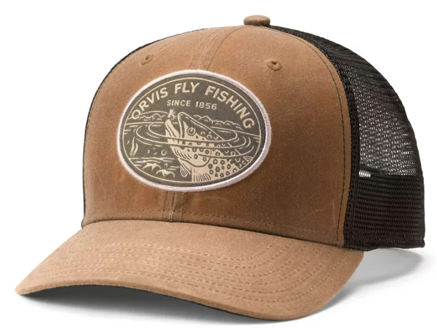 Image de ORVIS WAXED COTTON TROUT SIP TRUCKER CAP KHAKI