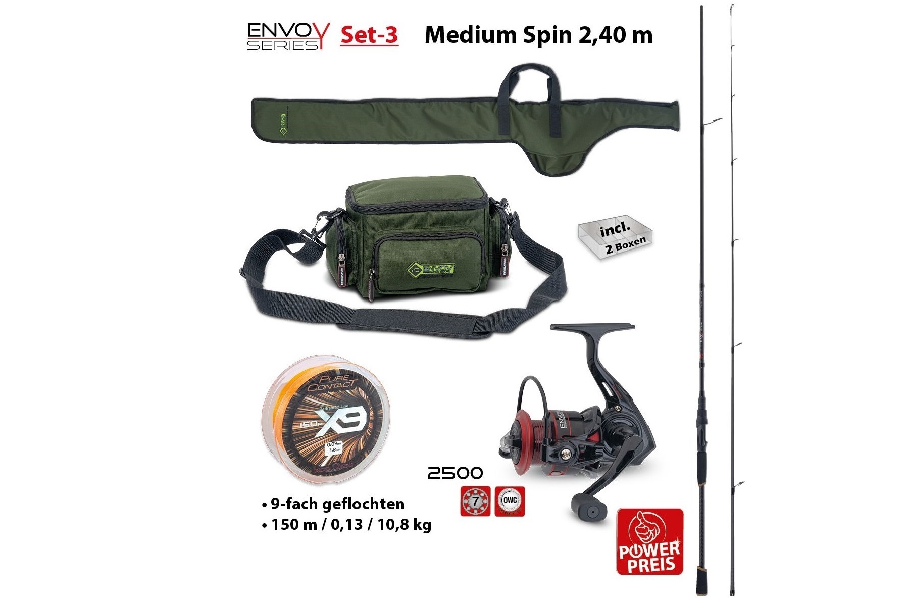 Bild von ENVOY SET-3 MEDIUM SPIN 2.40m