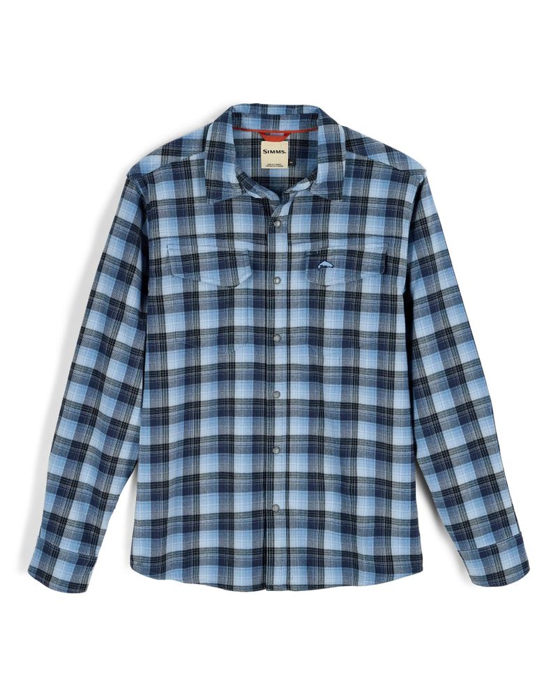 Bild von Simms Gallatin Flannel Shirt Kennebec Plaid: Steel Blue