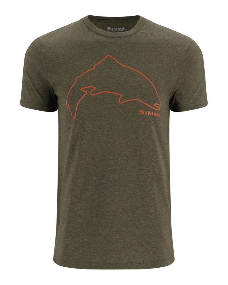Bild von Simms Trout Outline T-Shirt Loden Heather