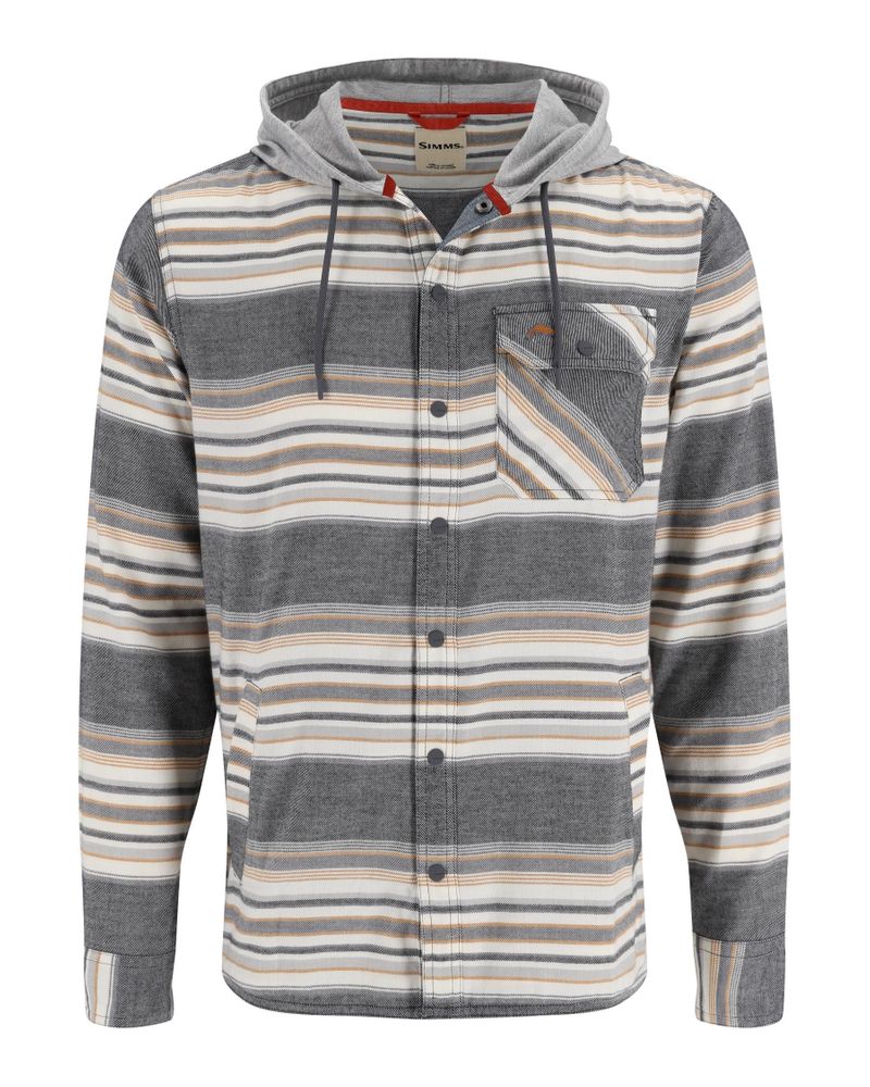 Bild von Simms Santee Flannel Hoody Black/Slate Blanket Stripe