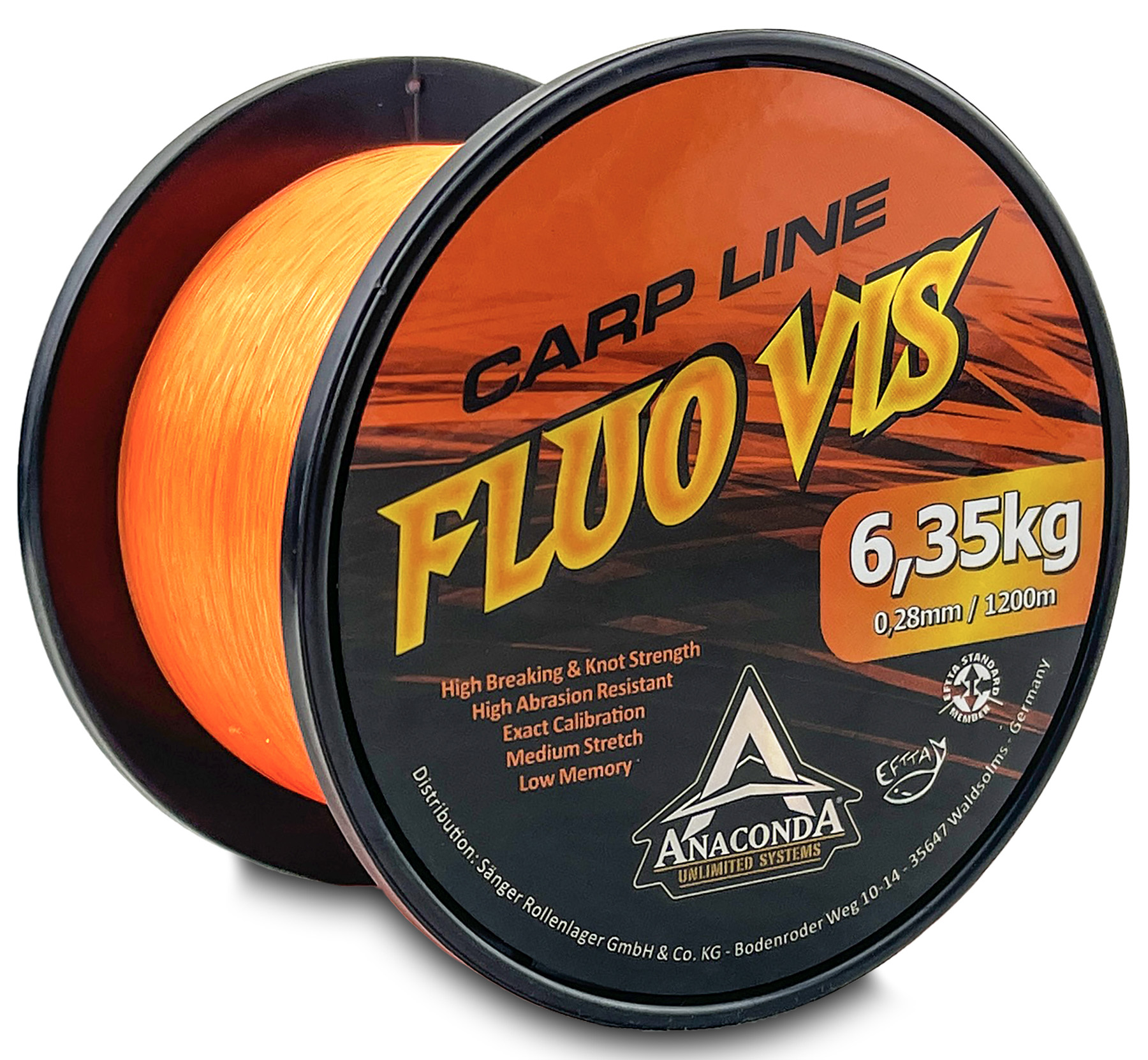 Picture of ANACONDA Fluovis Orange Carp Line 1.200m