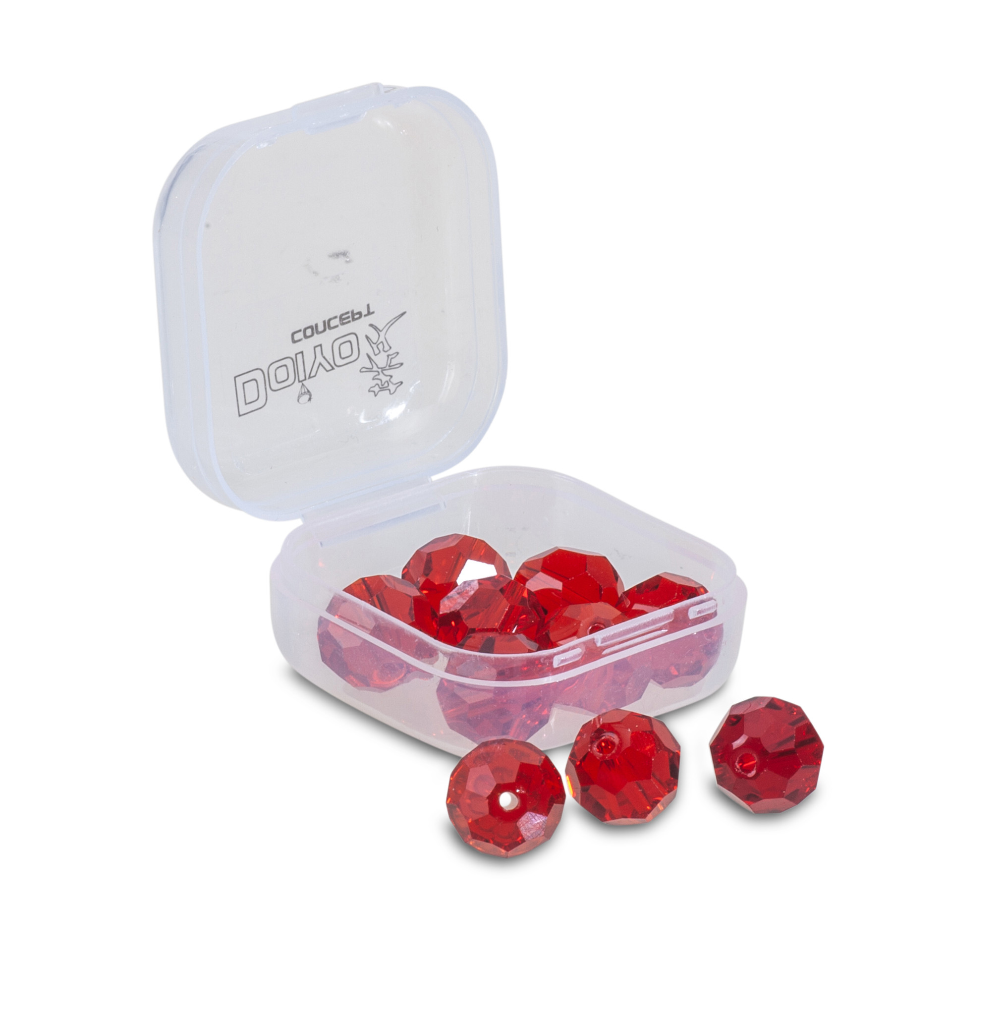 Bild von S'zuki Faceted Glass Beads red 10mm 10Stk.