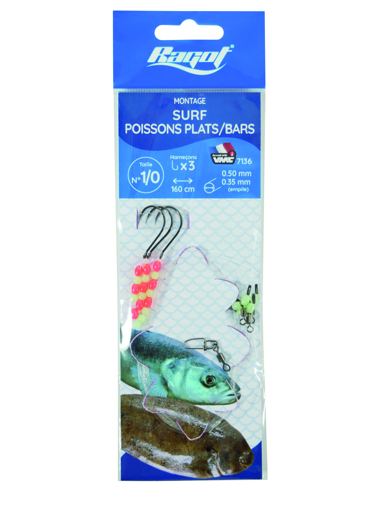 Image de 3H SURF RIG FLAT FISH BASS1/0