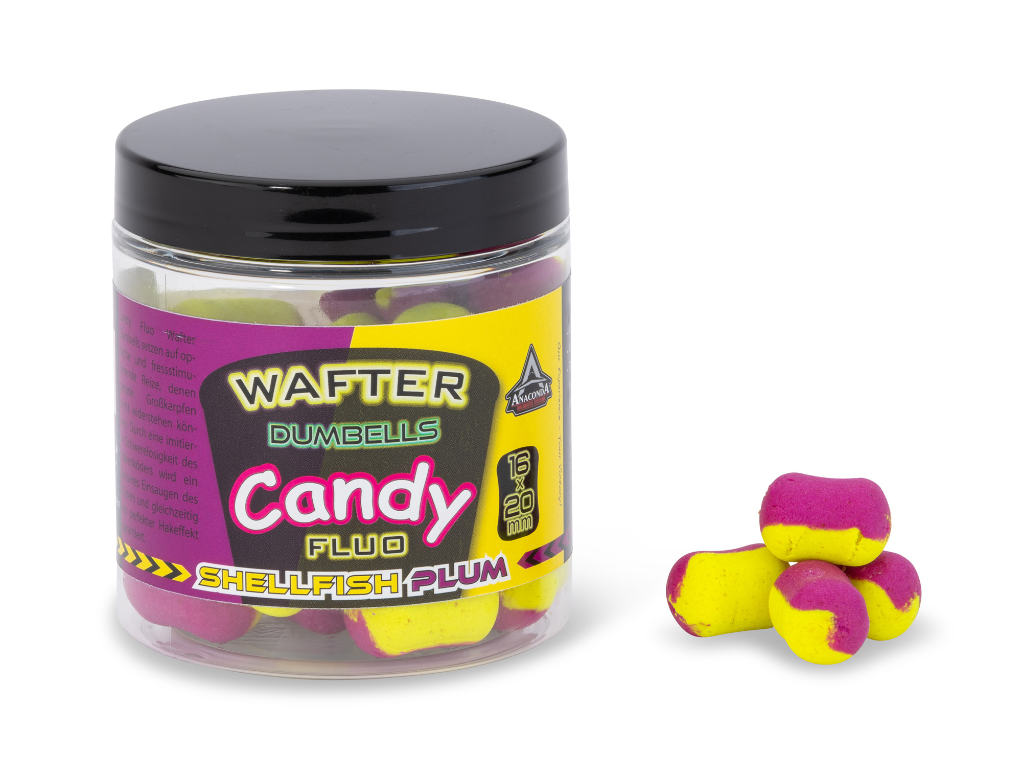 Bild von Candy Fluo Wafter Dumbells 16x20mm Shellfish/Plum