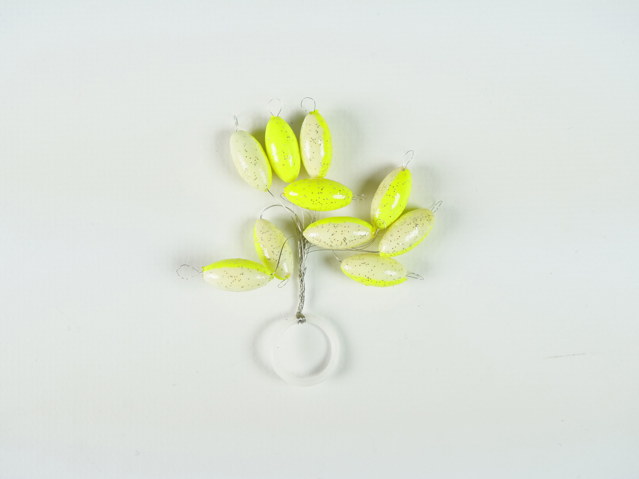 Image de OVAL FLOATING BEAD YELLOW X10
