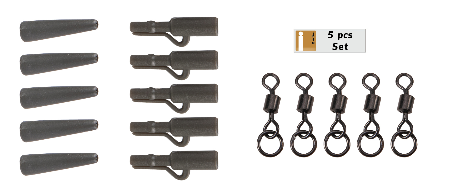 Immagine di 360° Flex Ring Swivel Saftey Clip Kit 5pcs. Army Green