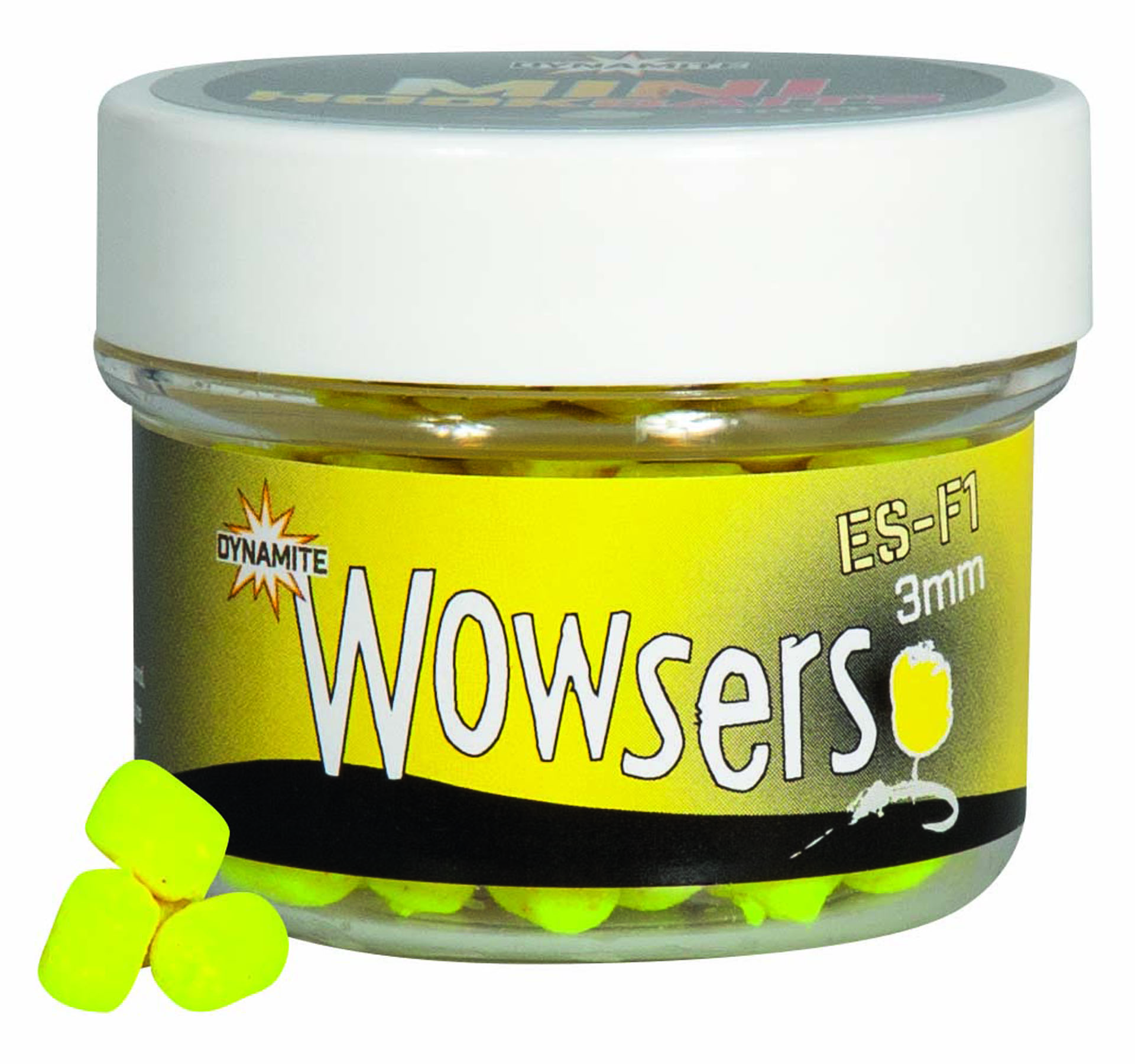 Picture of WOWSERS YELLOW ES-F1 3MM MINI HOOKBAITS