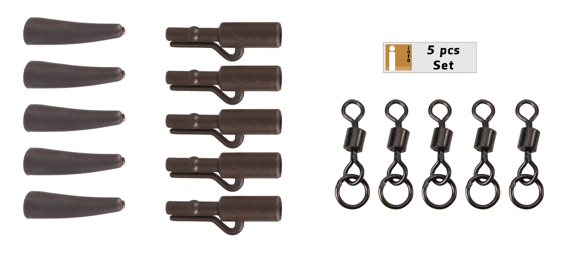 Immagine di 360° Flex Ring Swivel Saftey Clip Kit 5pcs. Brown